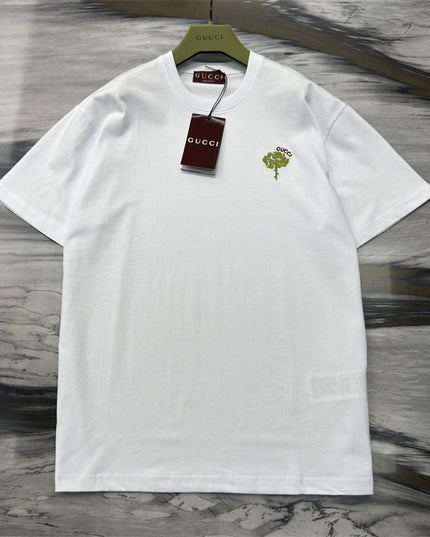 Gucci 2025ss Green Rose Crest T-shirt – Top Version