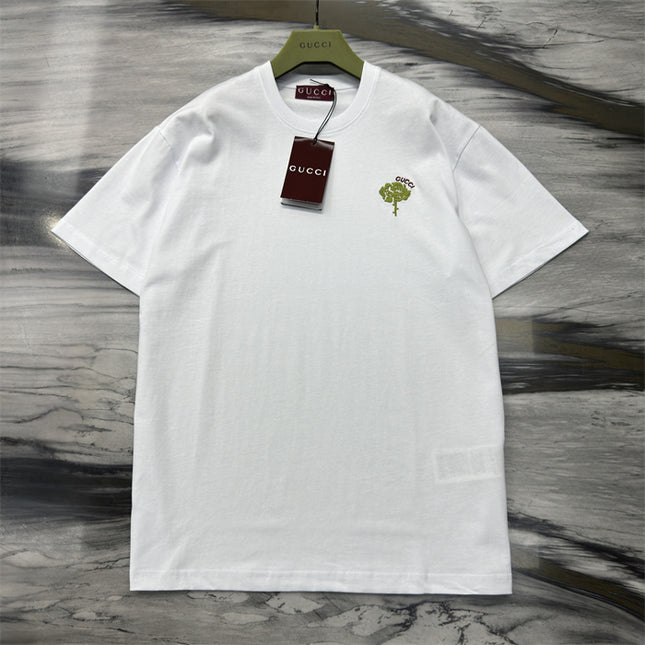 Gucci 2025ss Green Rose Crest T-shirt – Top Version