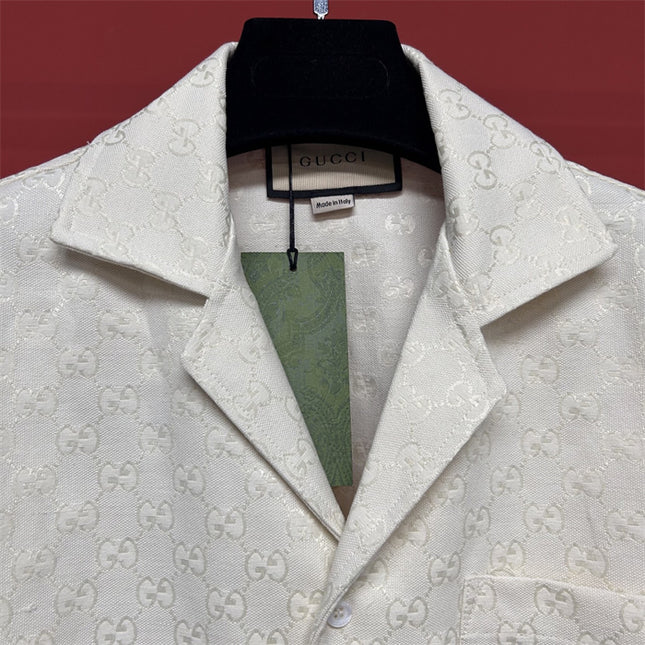 Gucci 2025ss Ivory Gg Jacquard Shirt – Top Version