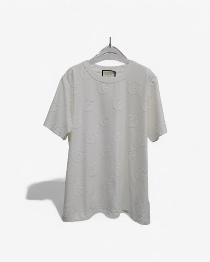 Gucci 2025ss Monogram Embossed White T-shirt – Top Version