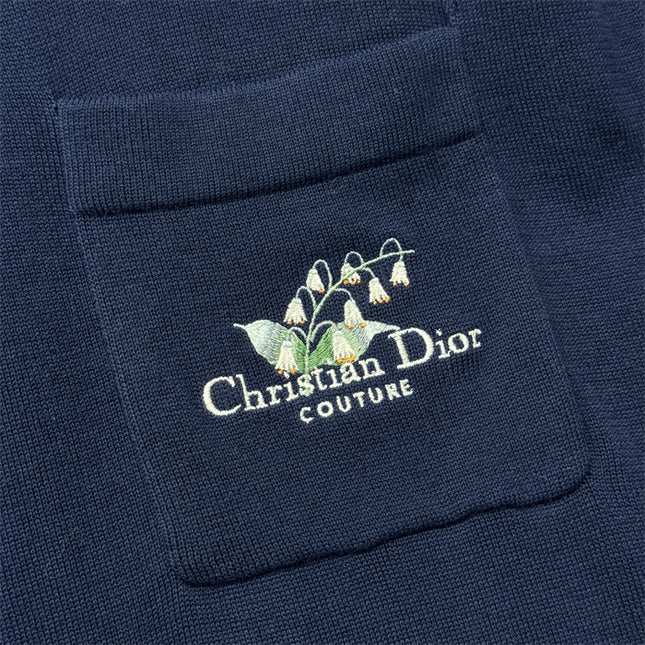 Gucci 2025ss Navy Polo Shirt with White Collar – Top Version