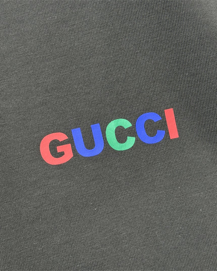 Gucci 2025ss Rainbow Logo Gray T-shirt – Top Version