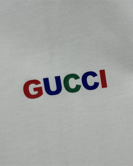 Gucci 2025ss Rainbow Logo White T-shirt – Top Version