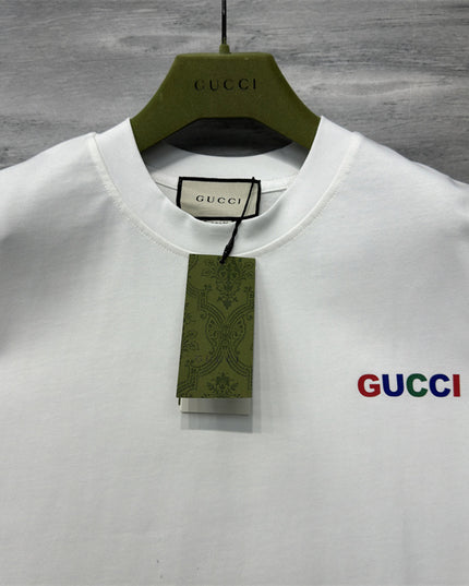 Gucci 2025ss Rainbow Logo White T-shirt – Top Version