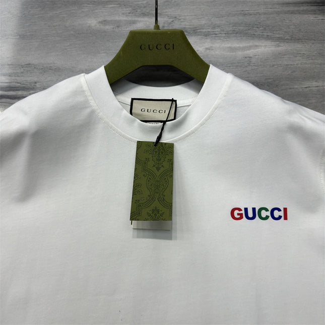 Gucci 2025ss Rainbow Logo White T-shirt – Top Version
