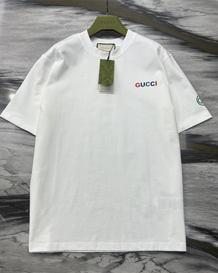 Gucci 2025ss Rainbow Logo White T-shirt – Top Version