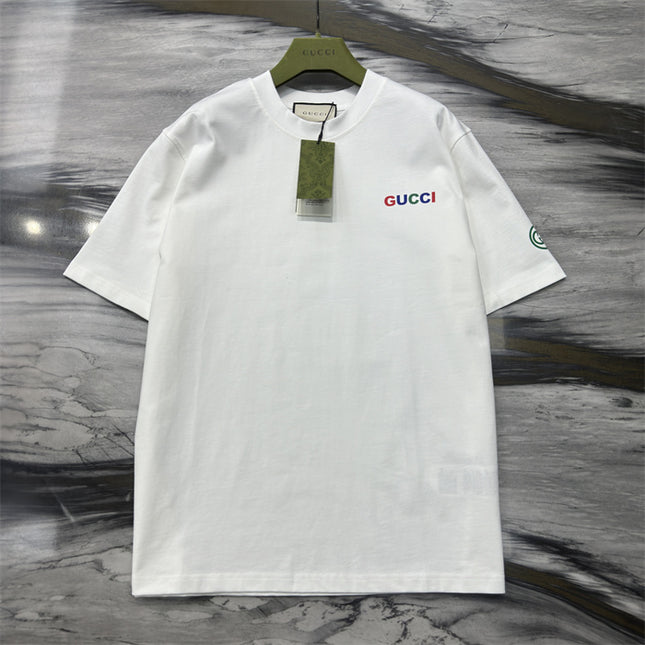 Gucci 2025ss Rainbow Logo White T-shirt – Top Version