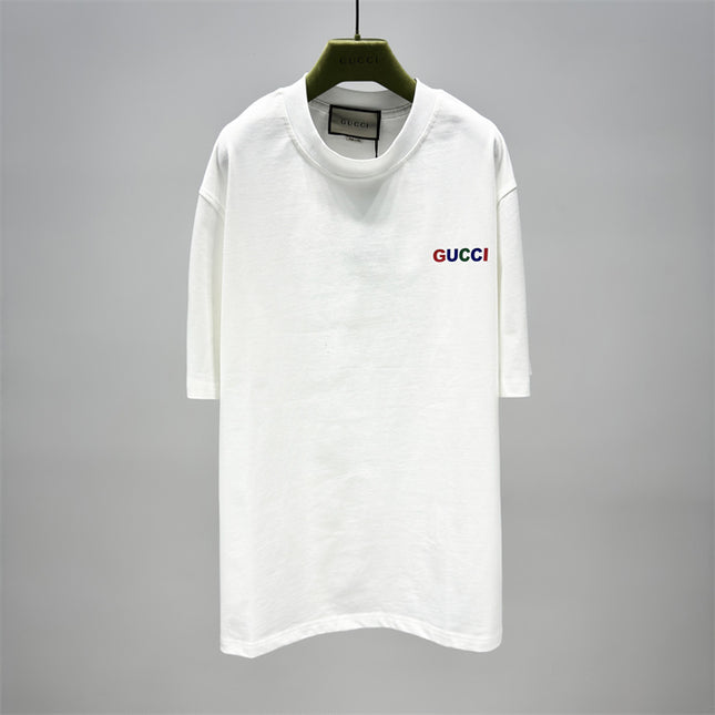 Gucci 2025ss Rainbow Logo White T-shirt – Top Version