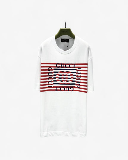 Gucci 2025ss Red Stripe Logo T-shirt – Top Version