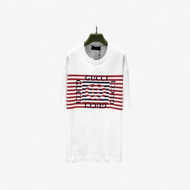 Gucci 2025ss Red Stripe Logo T-shirt – Top Version