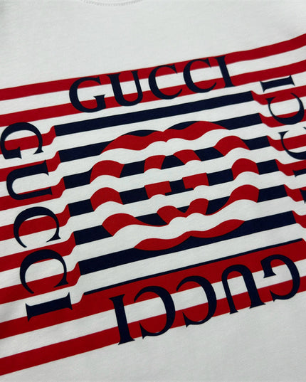 Gucci 2025ss Red Stripe Logo T-shirt – Top Version
