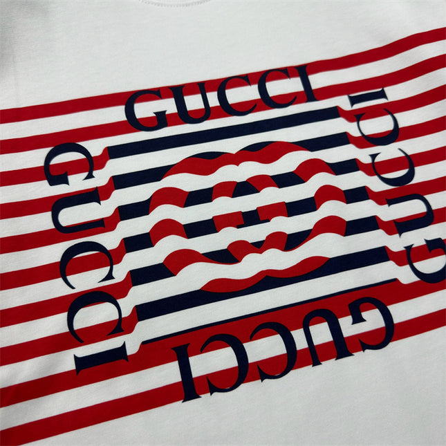 Gucci 2025ss Red Stripe Logo T-shirt – Top Version