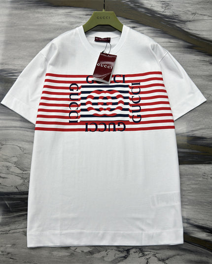 Gucci 2025ss Red Stripe Logo T-shirt – Top Version