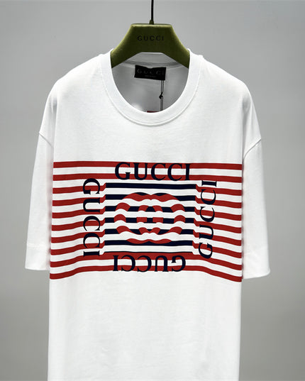 Gucci 2025ss Red Stripe Logo T-shirt – Top Version