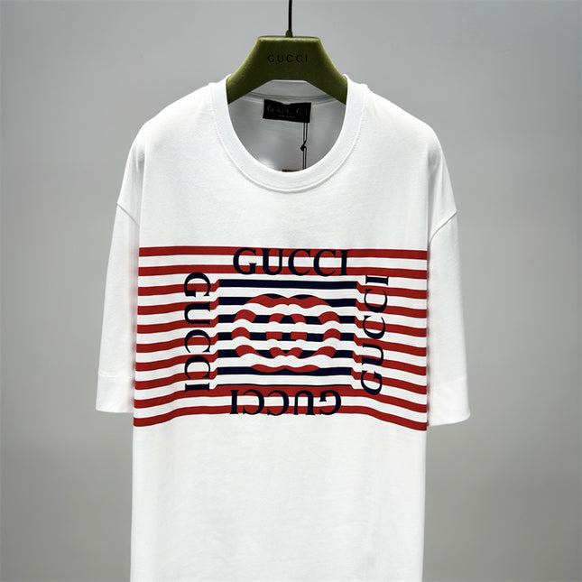 Gucci 2025ss Red Stripe Logo T-shirt – Top Version