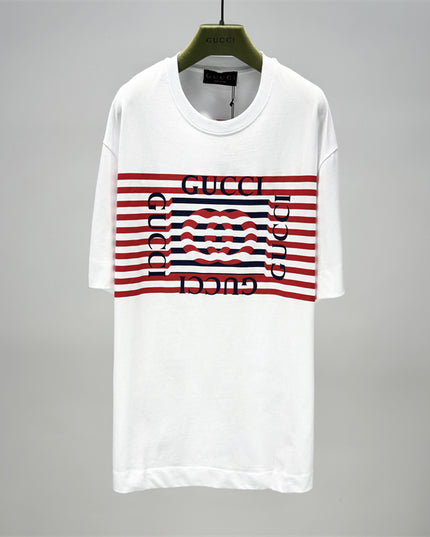 Gucci 2025ss Red Stripe Logo T-shirt – Top Version