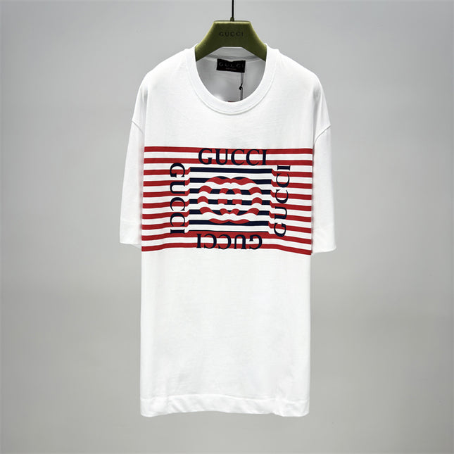 Gucci 2025ss Red Stripe Logo T-shirt – Top Version