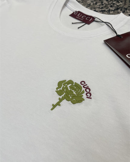 Gucci 2025ss Rose Crest Embroidered Classic T-shirt – Top Version