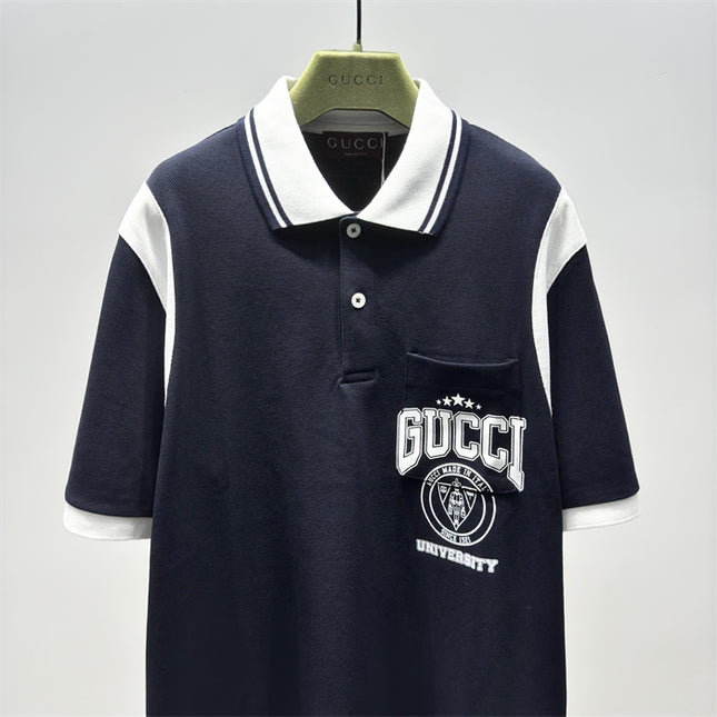 Gucci 2025ss Subtle Blue-violet Polo Shirt