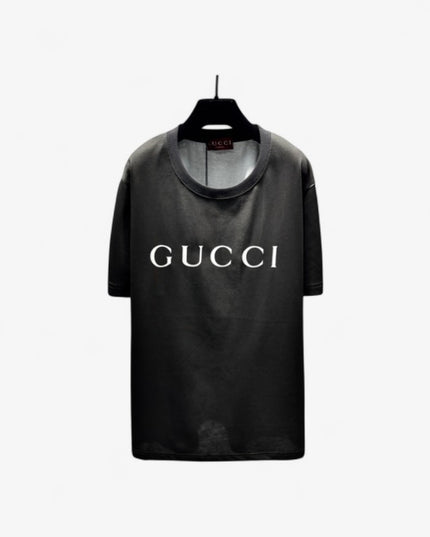 Gucci 2025ss Vintage Logo Printed Cotton-jersey Black T-shirt
