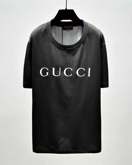 Gucci 2025ss Vintage Logo Printed Cotton-jersey Black T-shirt