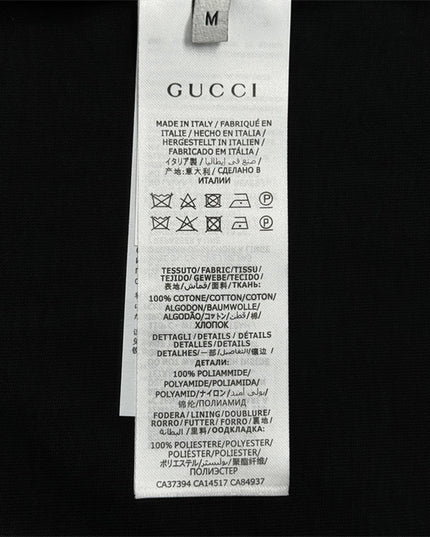 Gucci 2025ss Vintage Script Logo Design Metallic T-Shirt Black