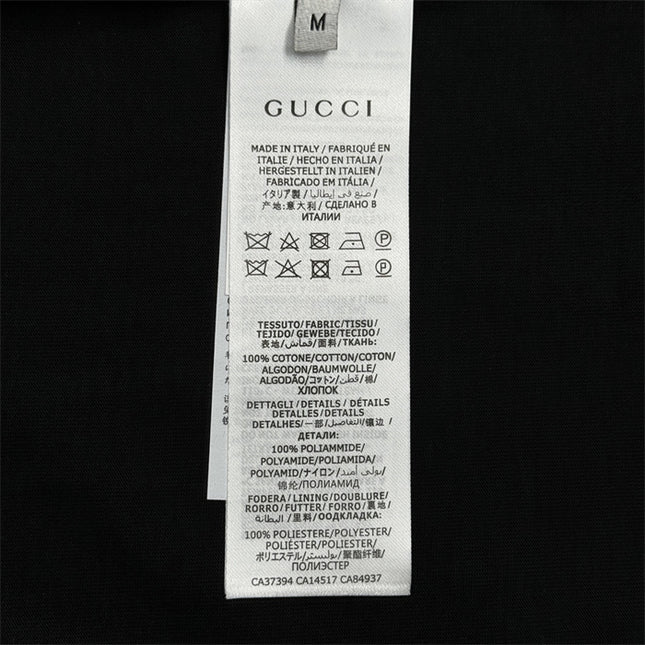 Gucci 2025ss Vintage Script Logo Design Metallic T-Shirt Black