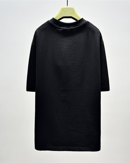 Gucci 2025ss Vintage Script Logo Design Metallic T-Shirt Black