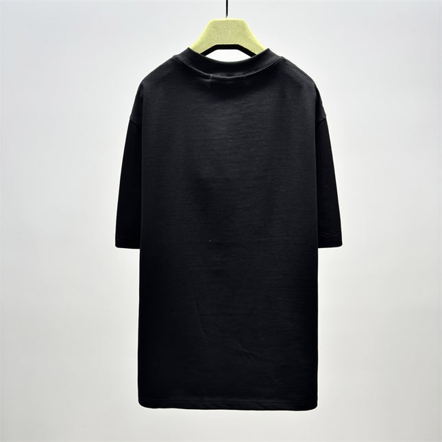 Gucci 2025ss Vintage Script Logo Design Metallic T-Shirt Black