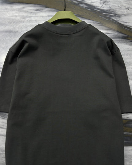 Gucci 2025ss Vintage Script Logo Metallic T‑shirt – Charcoal Grey