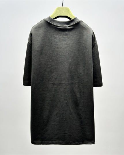 Gucci 2025ss Vintage Script Logo Metallic T‑shirt – Charcoal Grey