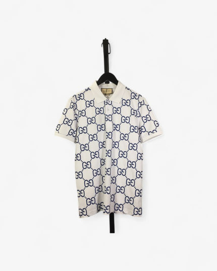 Gucci 2025ss White Gg Monogram Polo Shirt – Top Version