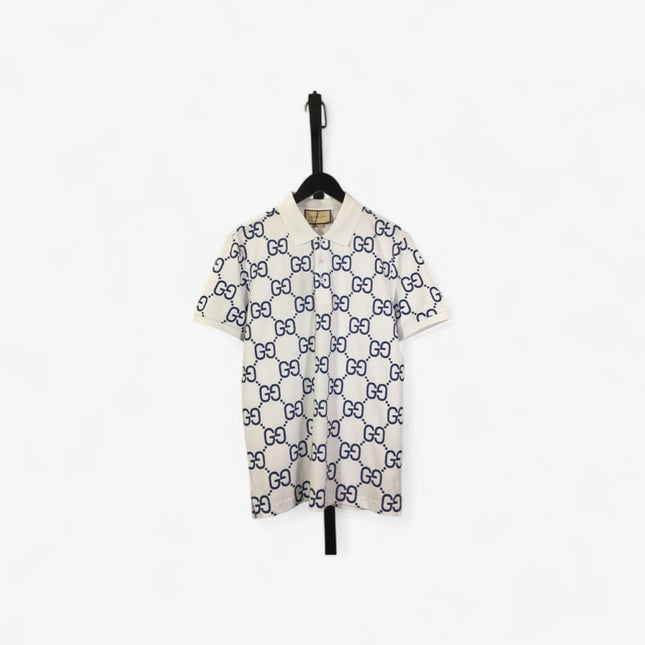 Gucci 2025ss White Gg Monogram Polo Shirt – Top Version