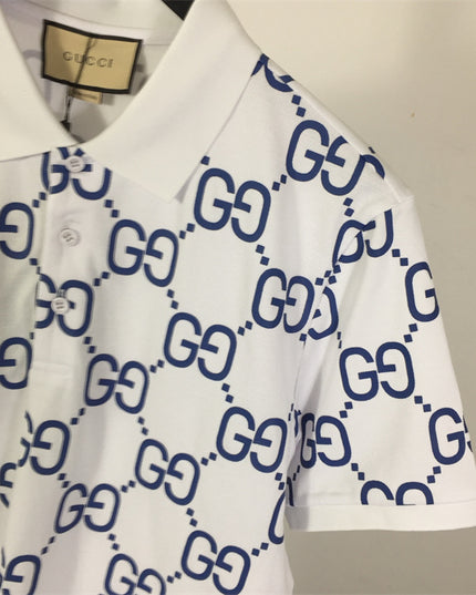 Gucci 2025ss White Gg Monogram Polo Shirt – Top Version