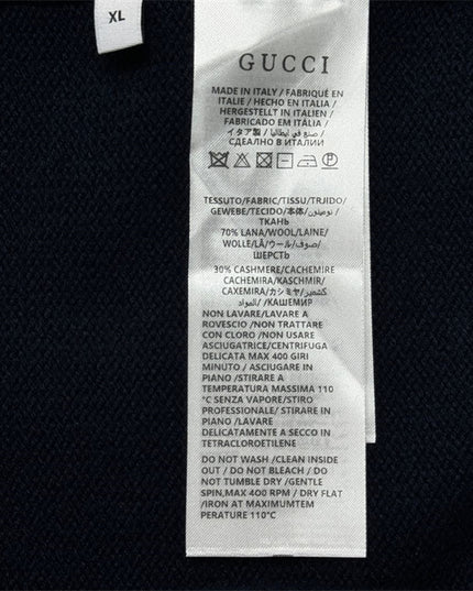 Gucci Abstract Snake Wool Sweater – Navy