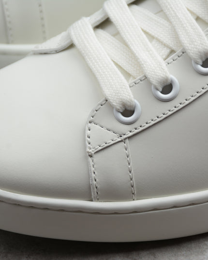 Gucci Ace Leather Sneaker with Pink Heel Tab