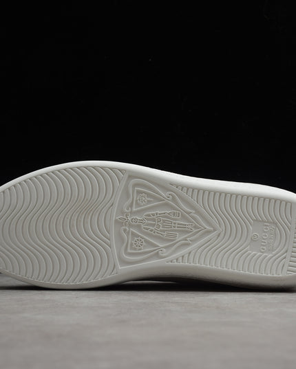 Gucci Ace Leather Sneaker with Pink Heel Tab