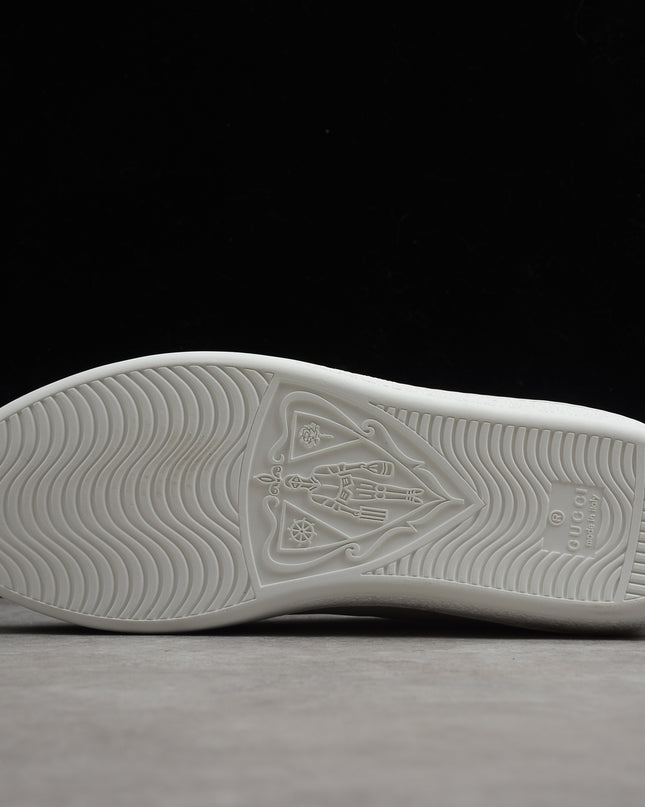 Gucci Ace Leather Sneaker with Pink Heel Tab