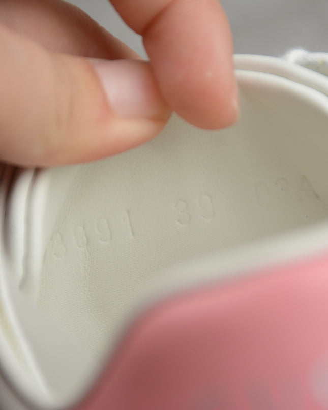 Gucci Ace Leather Sneaker with Pink Heel Tab