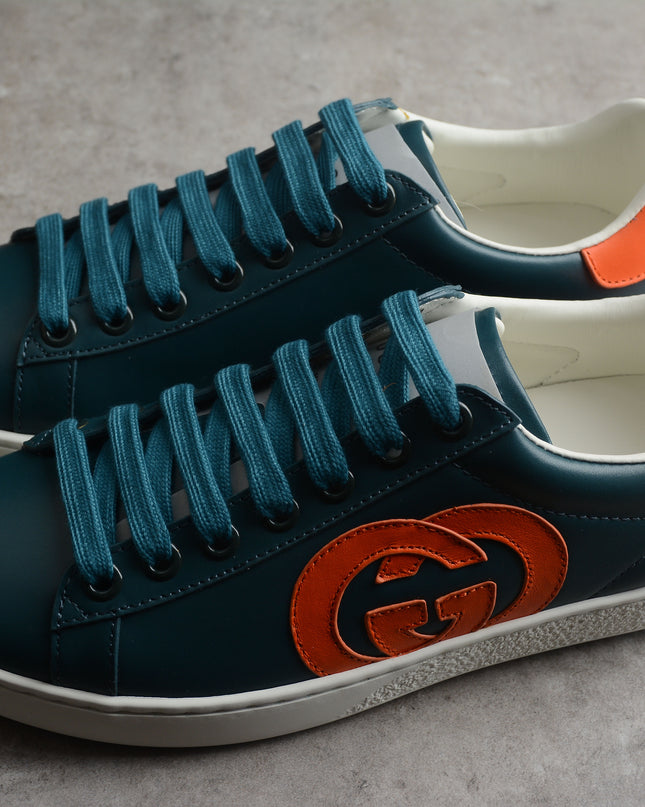 Gucci Ace Sneaker – Blue with Orange