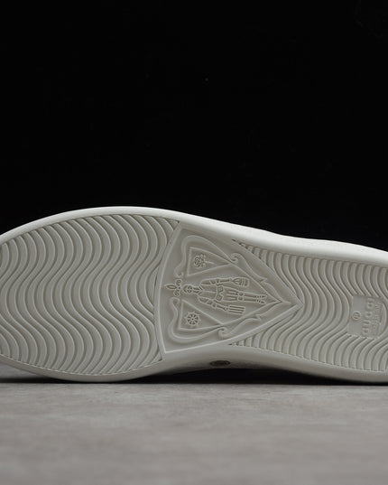 Gucci Ace Sneaker with Embroidered Bee and Red Heel Tab