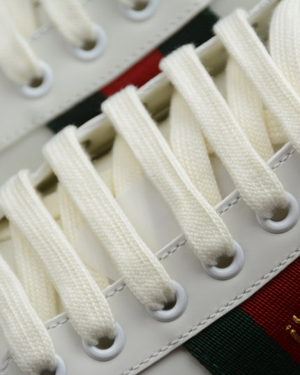 Gucci Ace Sneaker with Embroidered Bee and Red Heel Tab