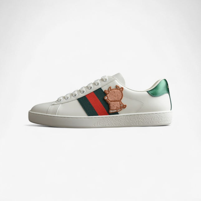 Gucci Ace Sneaker with Green Web and Ox Patch