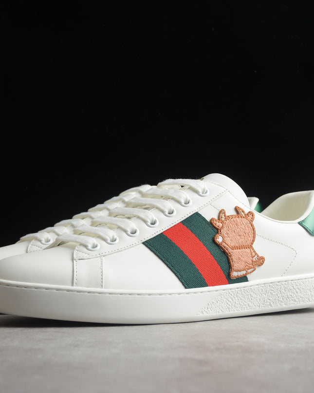 Gucci Ace Sneaker with Green Web and Ox Patch