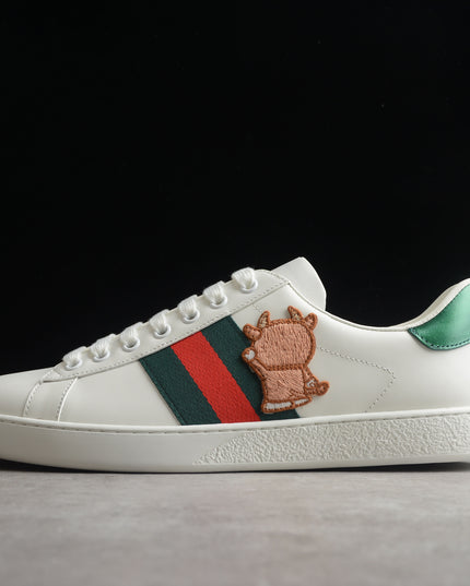 Gucci Ace Sneaker with Green Web and Ox Patch