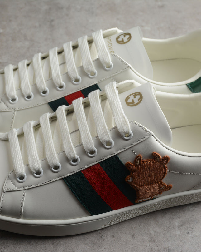 Gucci Ace Sneaker with Green Web and Ox Patch