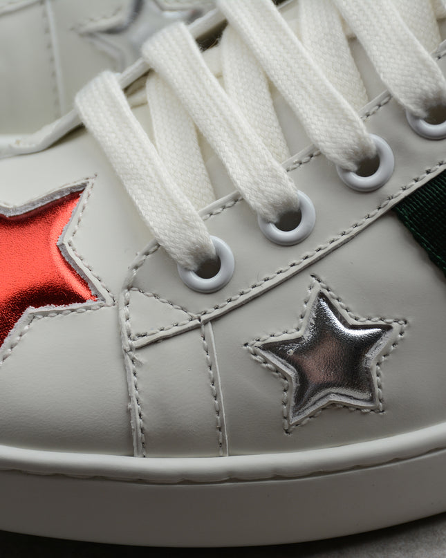 Gucci Ace Sneaker with Multicolor Star Embroidery