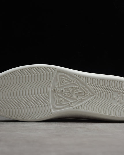 Gucci Ace Sneaker with Perforated GG Logo and Grey Heel Tab