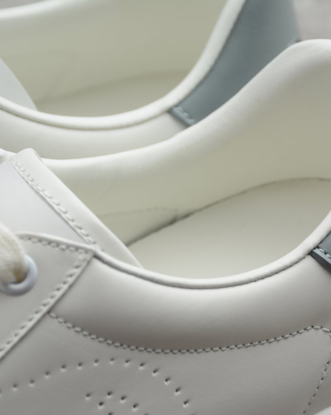 Gucci Ace Sneaker with Perforated GG Logo and Grey Heel Tab