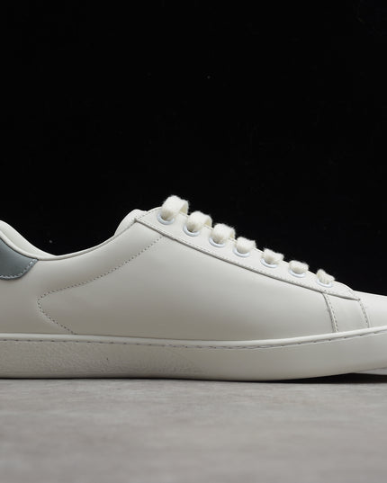 Gucci Ace Sneaker with Perforated GG Logo and Grey Heel Tab
